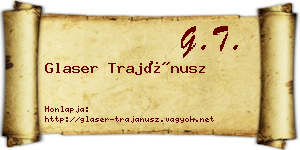 Glaser Trajánusz névjegykártya